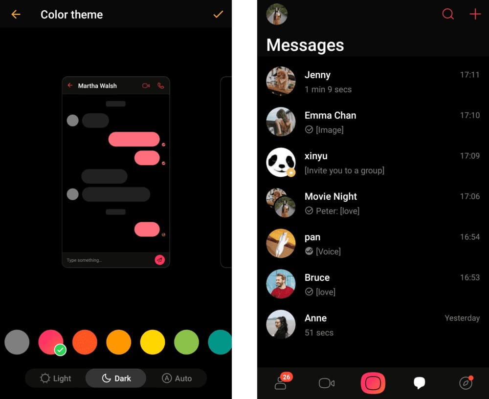 Chat In Dark Mode With Friends