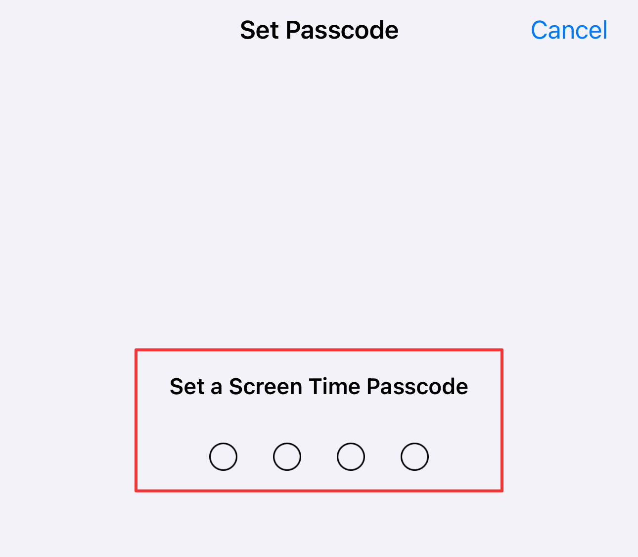  screen time passcode