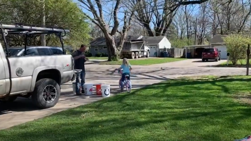 Nevaeh riding bikes